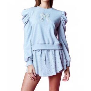 NEW RARERAW pearl bow set in grey